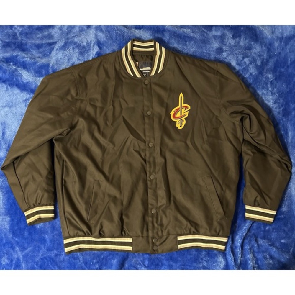 Men's Cleveland Cavaliers JH Design Charcoal Poly Twill‎ Logo Jacket Size 3XL